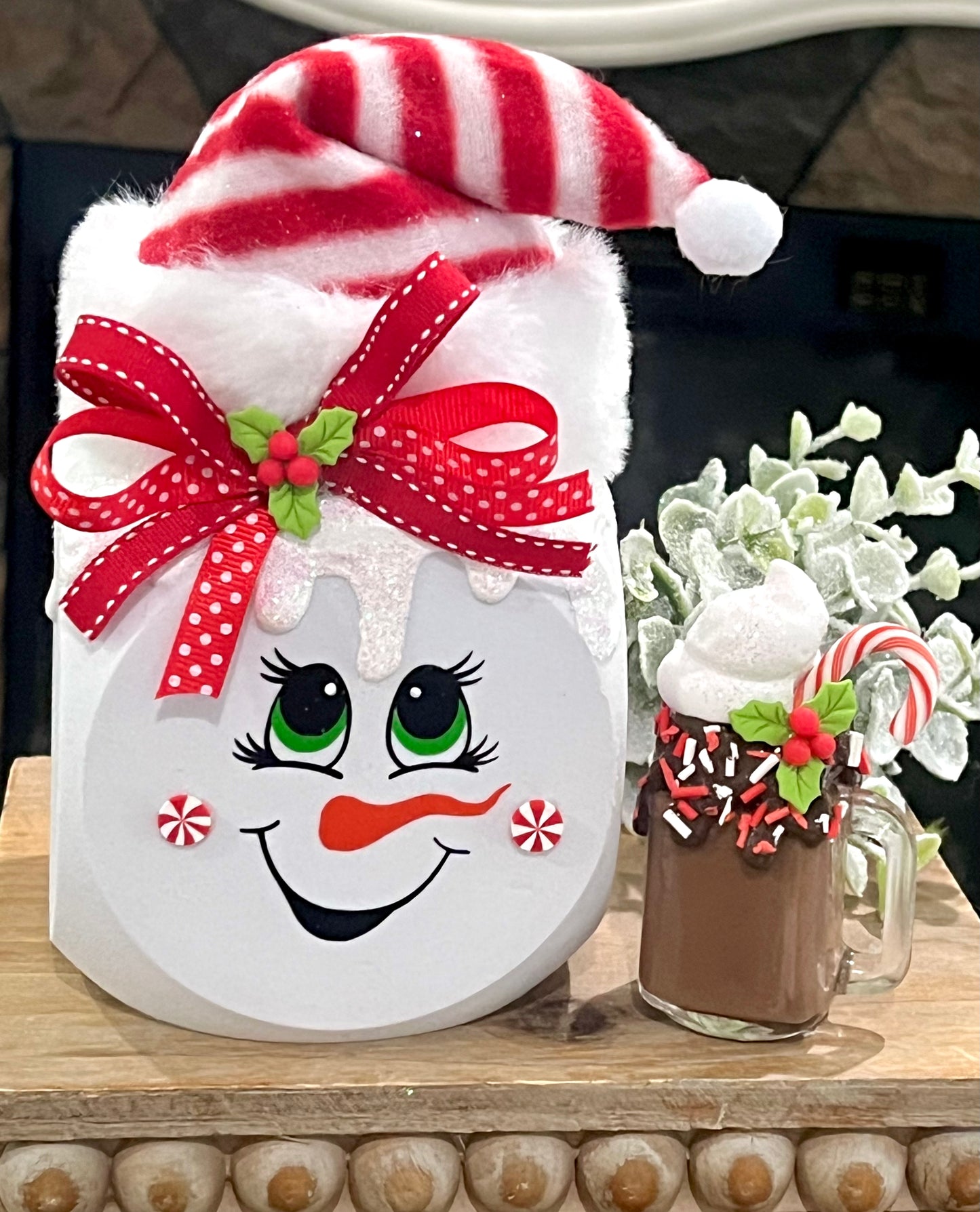 *NEW!* Winter Snowman Mega Marshmallow with Hot Cocoa & Wood Sign