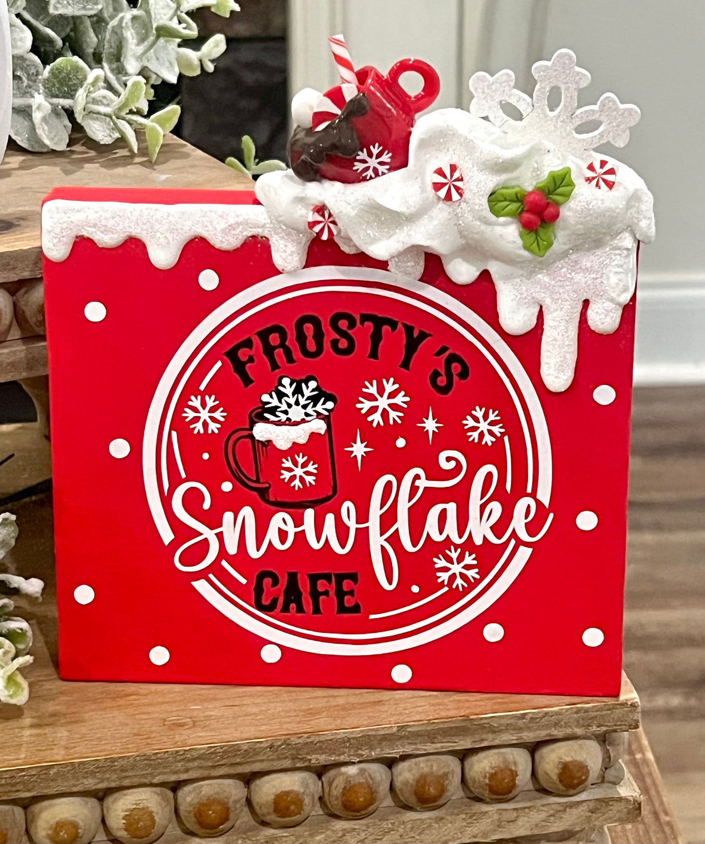 *NEW!* Winter Snowman Mega Marshmallow with Hot Cocoa & Wood Sign
