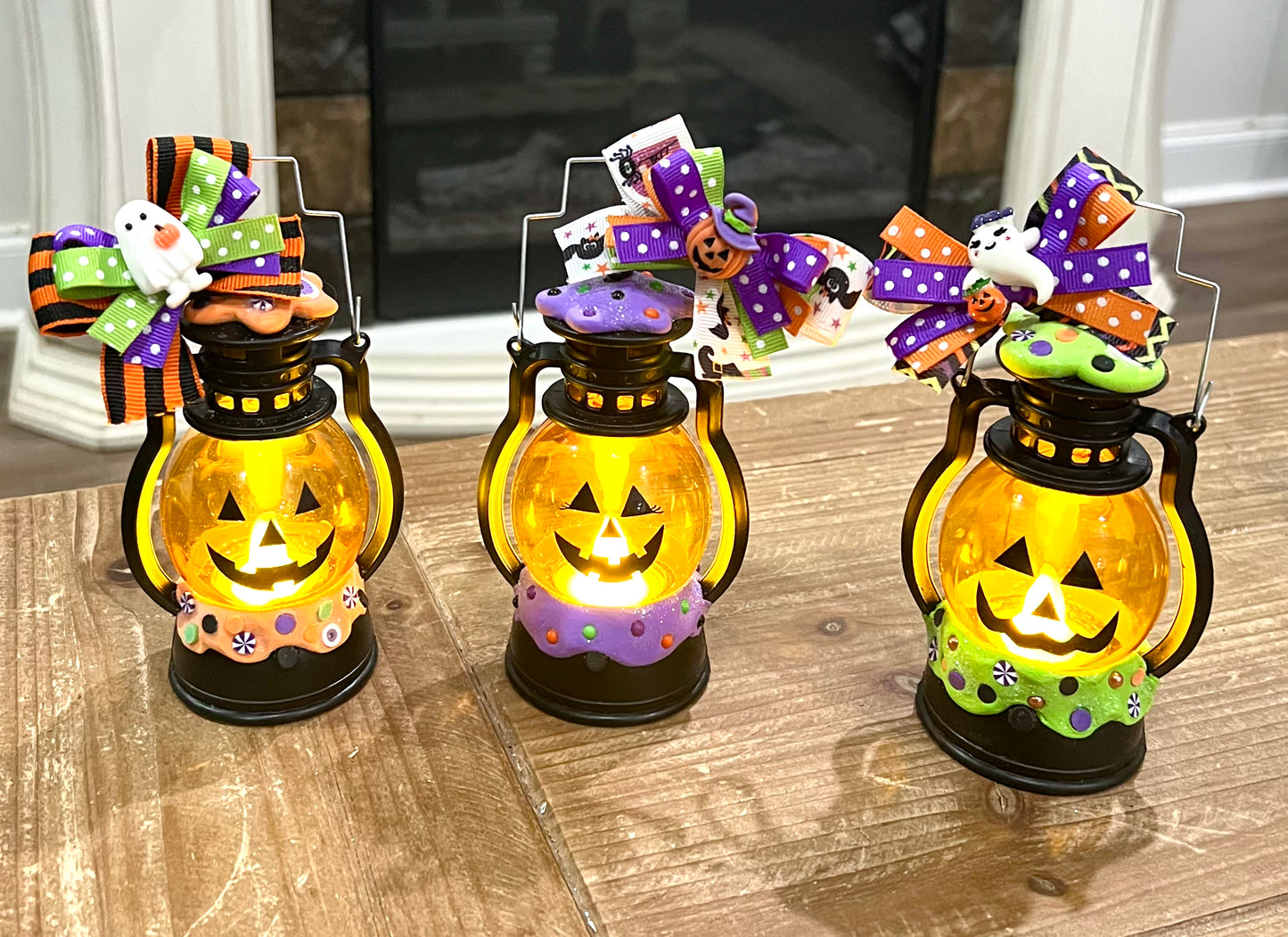 Halloween Mini Pumpkin Lanterns / Choice of 3
