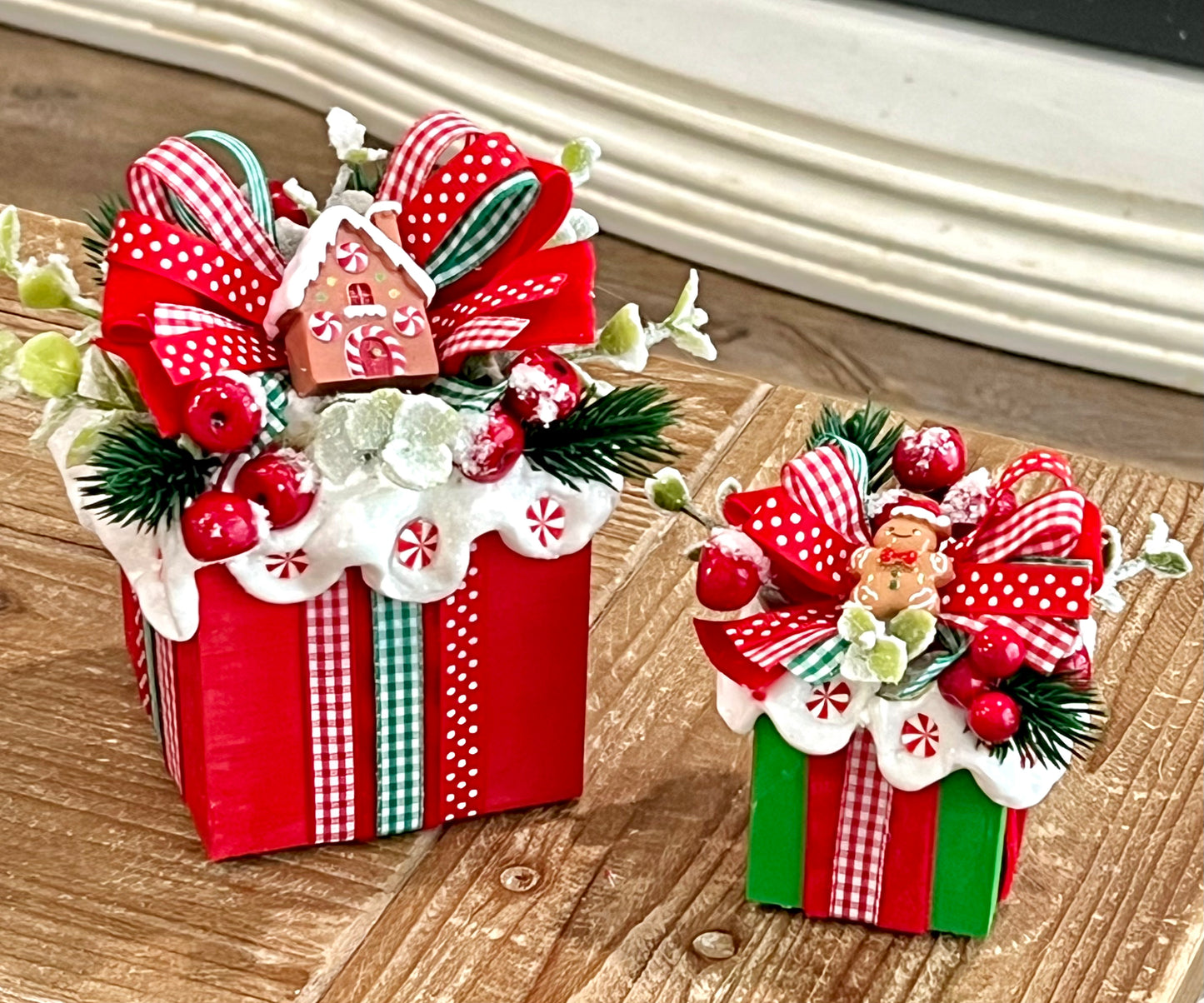 New! Gingerbread Decorative Gift Boxes - Set of 2