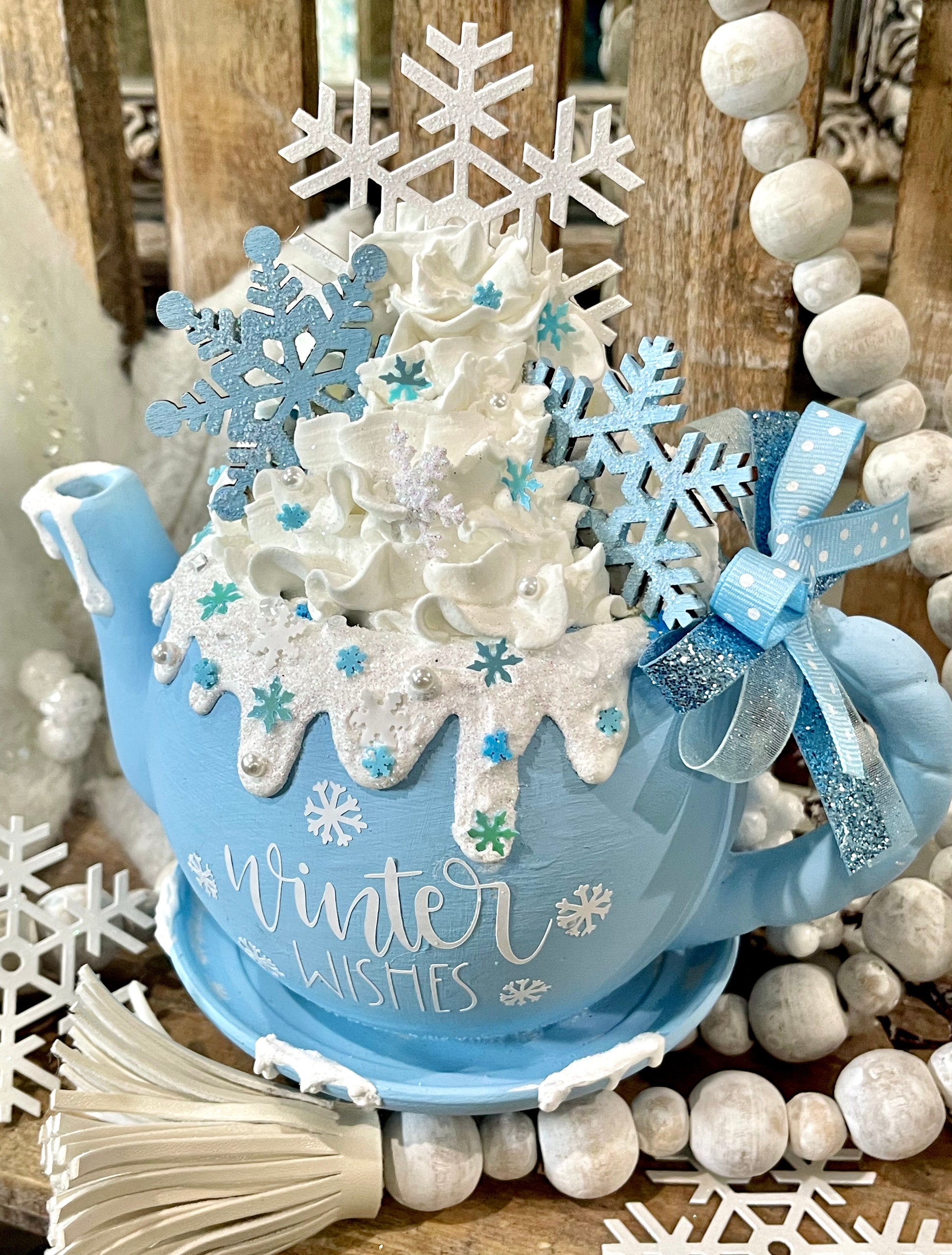 Christmas / Winter Snowman Mini Teapot / Winter Decor