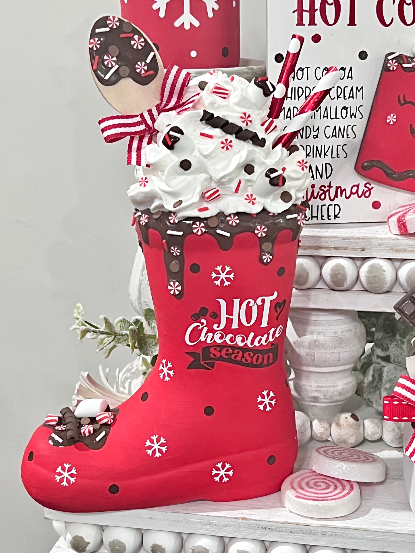 ** NEW ADDITIONS ** Christmas Hot Cocoa Set / Tiered Tray Decor / Christmas Cocoa/ 8 PIECES