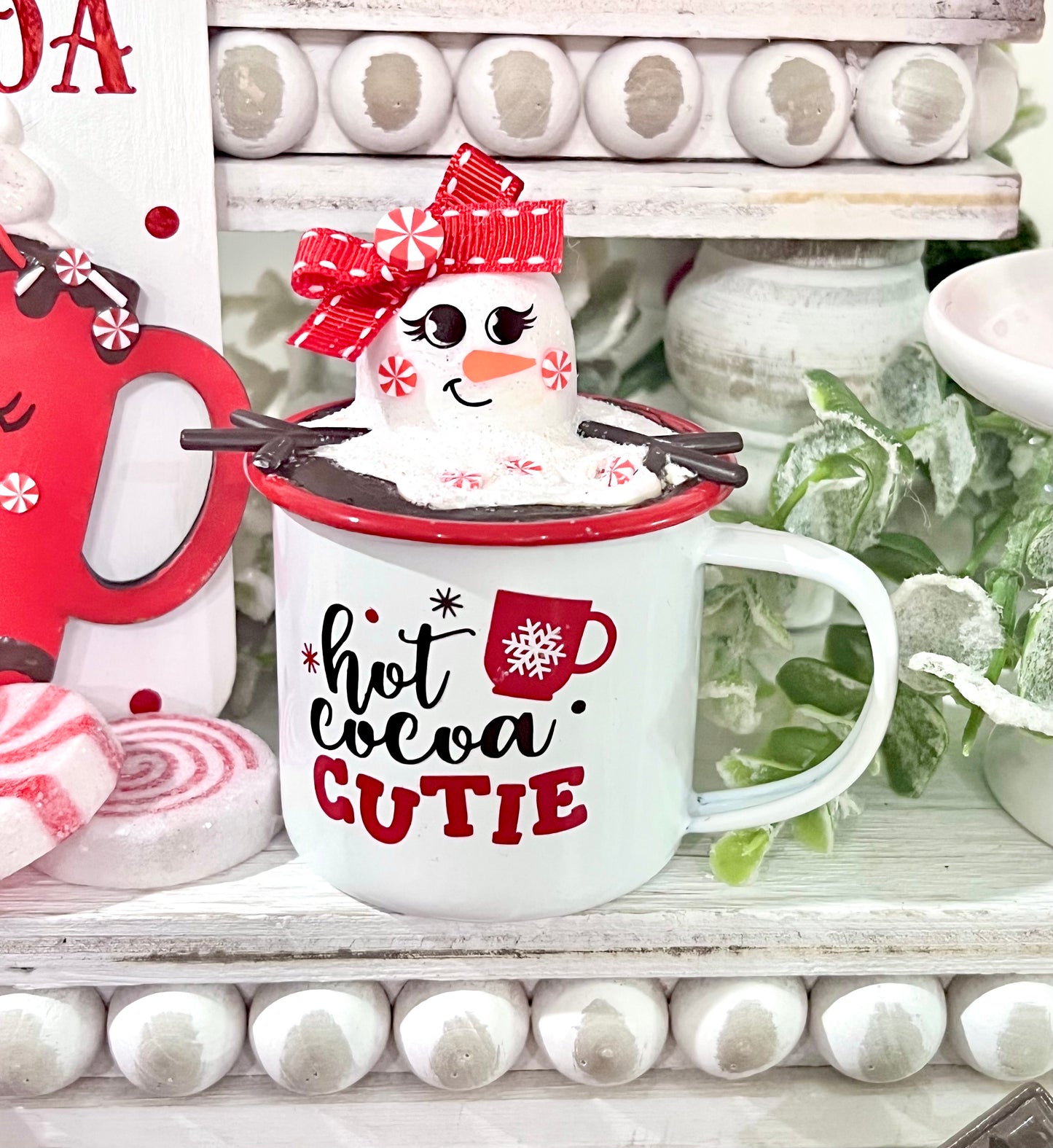 ** NEW ADDITIONS ** Christmas Hot Cocoa Set / Tiered Tray Decor / Christmas Cocoa/ 8 PIECES