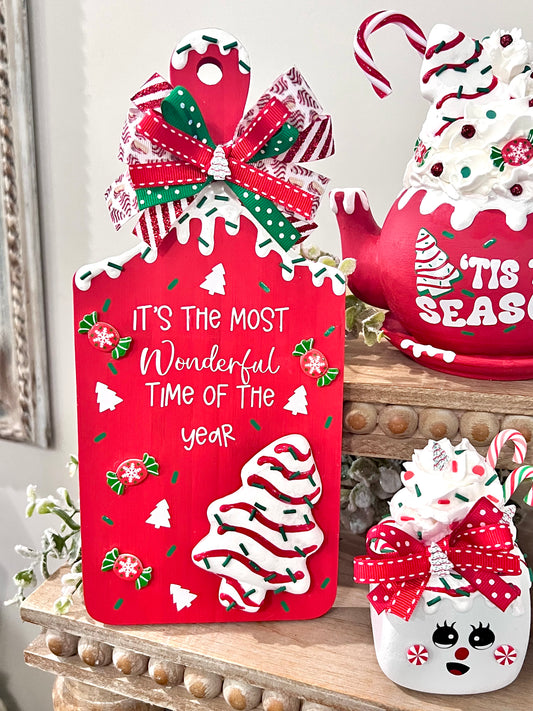 Christmas Tree Snack Cakes Tiered Tray Set of 4