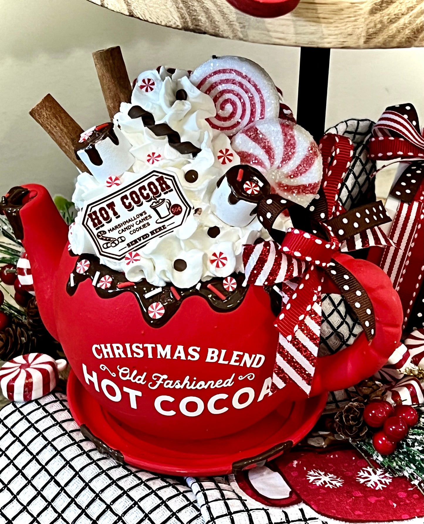 ** NEW ADDITIONS ** Christmas Hot Cocoa Set / Tiered Tray Decor / Christmas Cocoa/ 8 PIECES