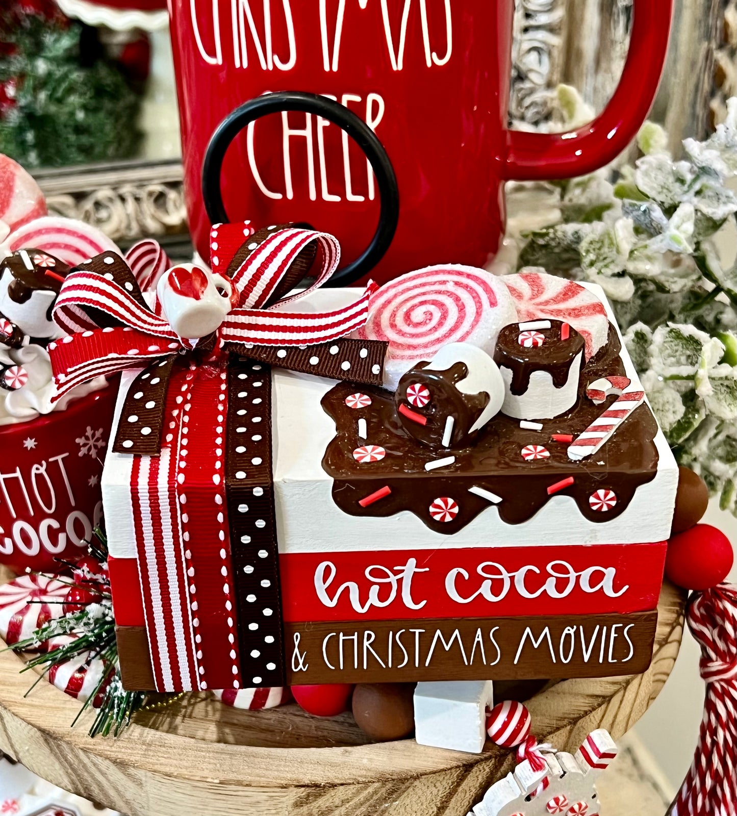 ** NEW ADDITIONS ** Christmas Hot Cocoa Set / Tiered Tray Decor / Christmas Cocoa/ 8 PIECES