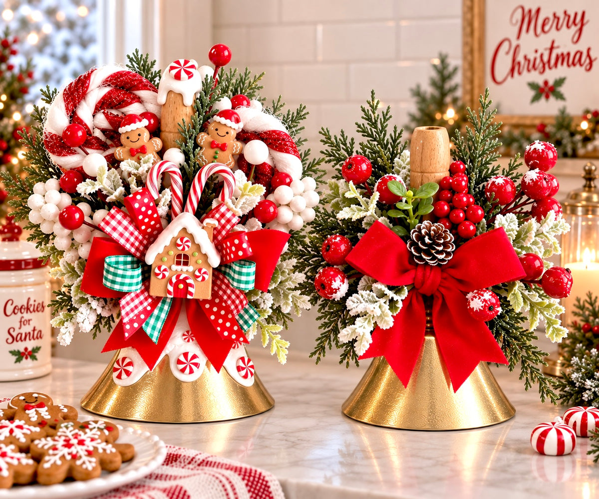 New! Christmas Bells - Choice of 2 - Gingerbread or Traditional