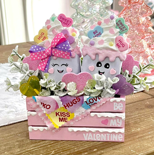 *New!* Valentines Pastel Conversation Heart Marshmallow Crate