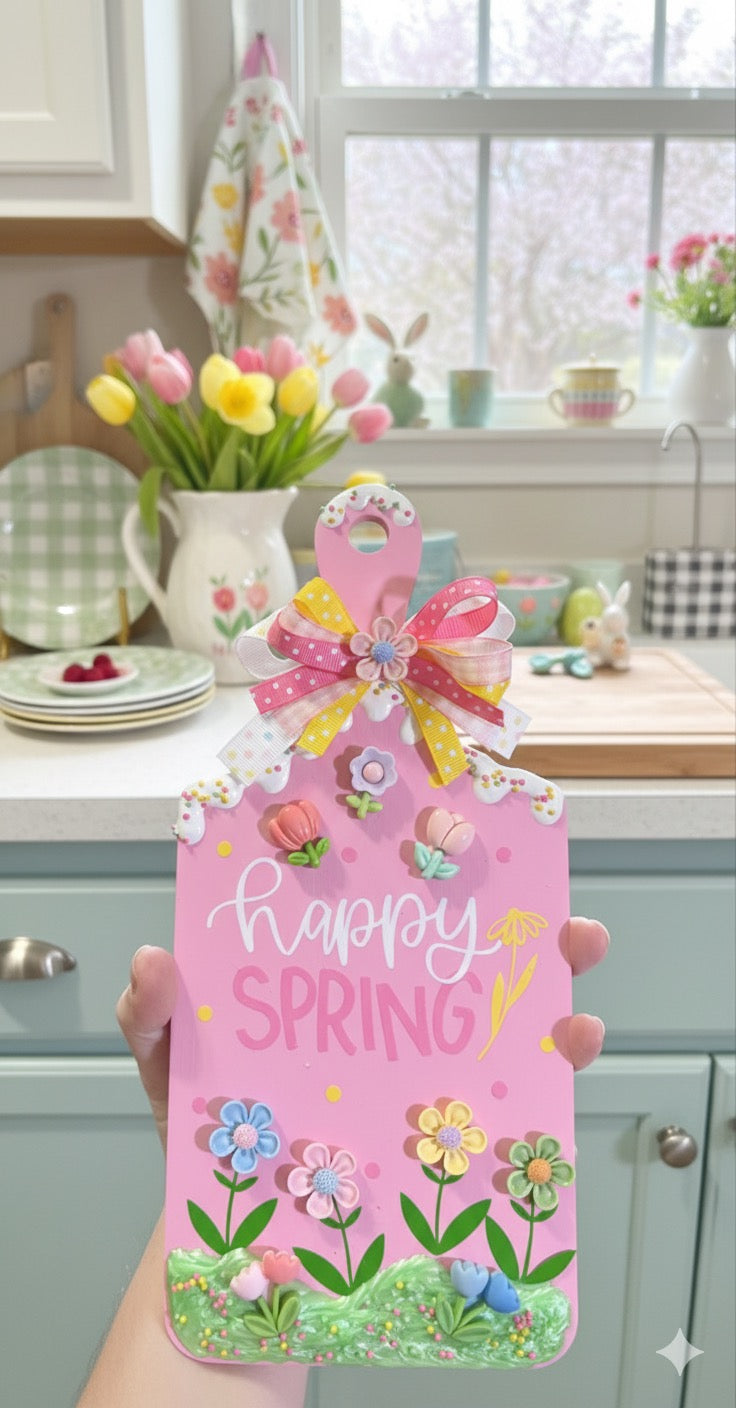 Happy Spring Cutting Board